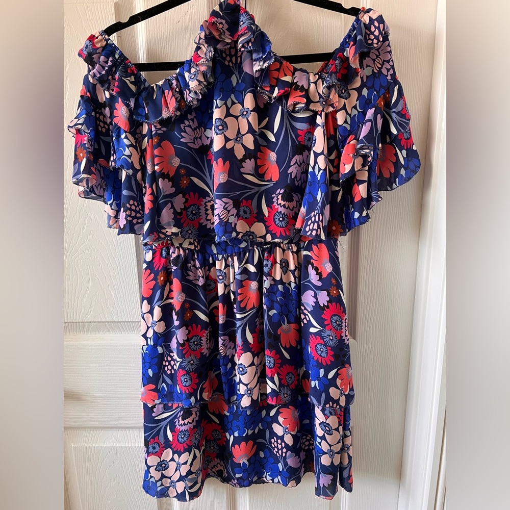 Parker Lorenzo Silk Off-the-Shoulder Dress – Size 2 – Floral – MSRP $378 - Picture 3 of 9